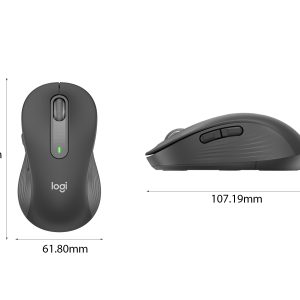 63504 kich thuoc chuot khong day logitech m650 signature graphite usb bluetooth pin aa den xam