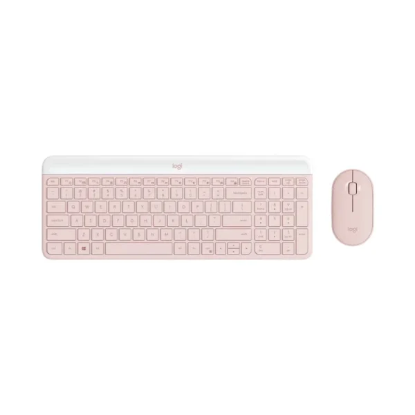 combo ban phim va chuot khong day logitech mk470 slim rose 920 011326