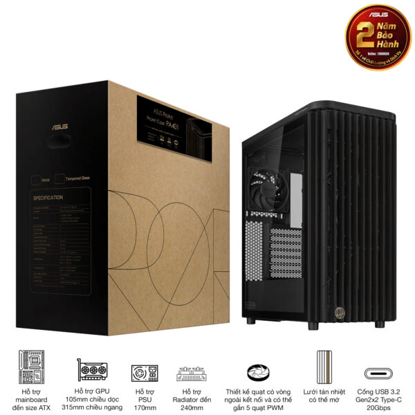 ProArt PA401 Wood Tempered Glass 01