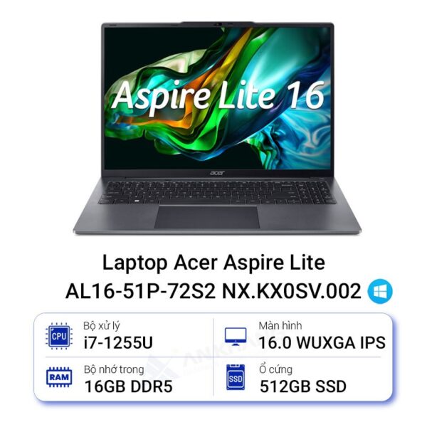 26550 thumbnail laptop acer aspire lite al16 51p 72s2 nx kx0sv 002 16 1