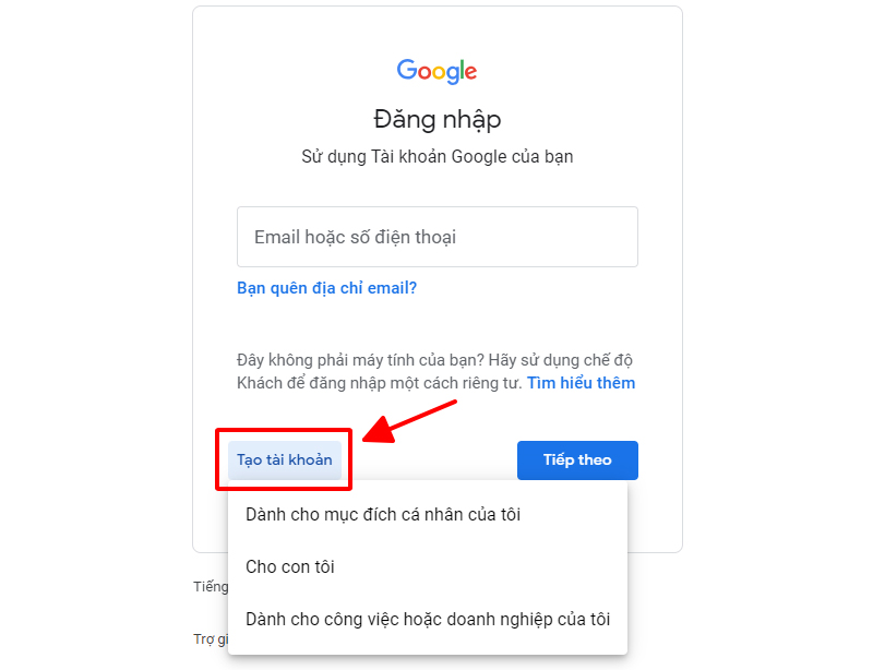 Cách tạo Gmail đơn giản dành cho điện thoại, máy tính 4 1212 cachtaogmaildongianchodienthoaimaytinh3