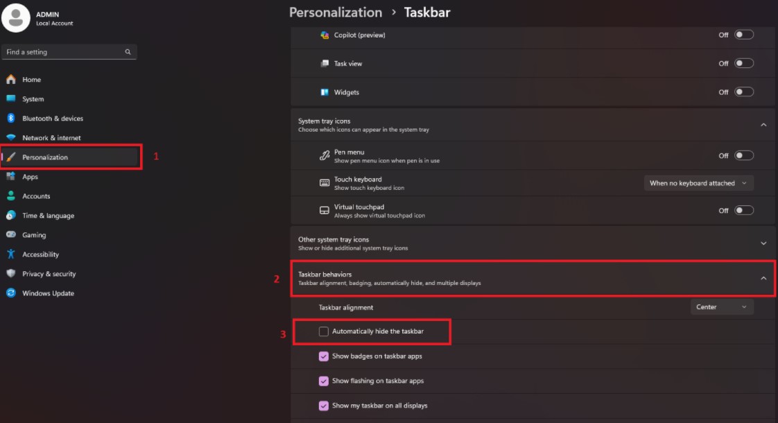 1505 nguyen nhan va cach sua loi mat thanh taskbar win 11 2