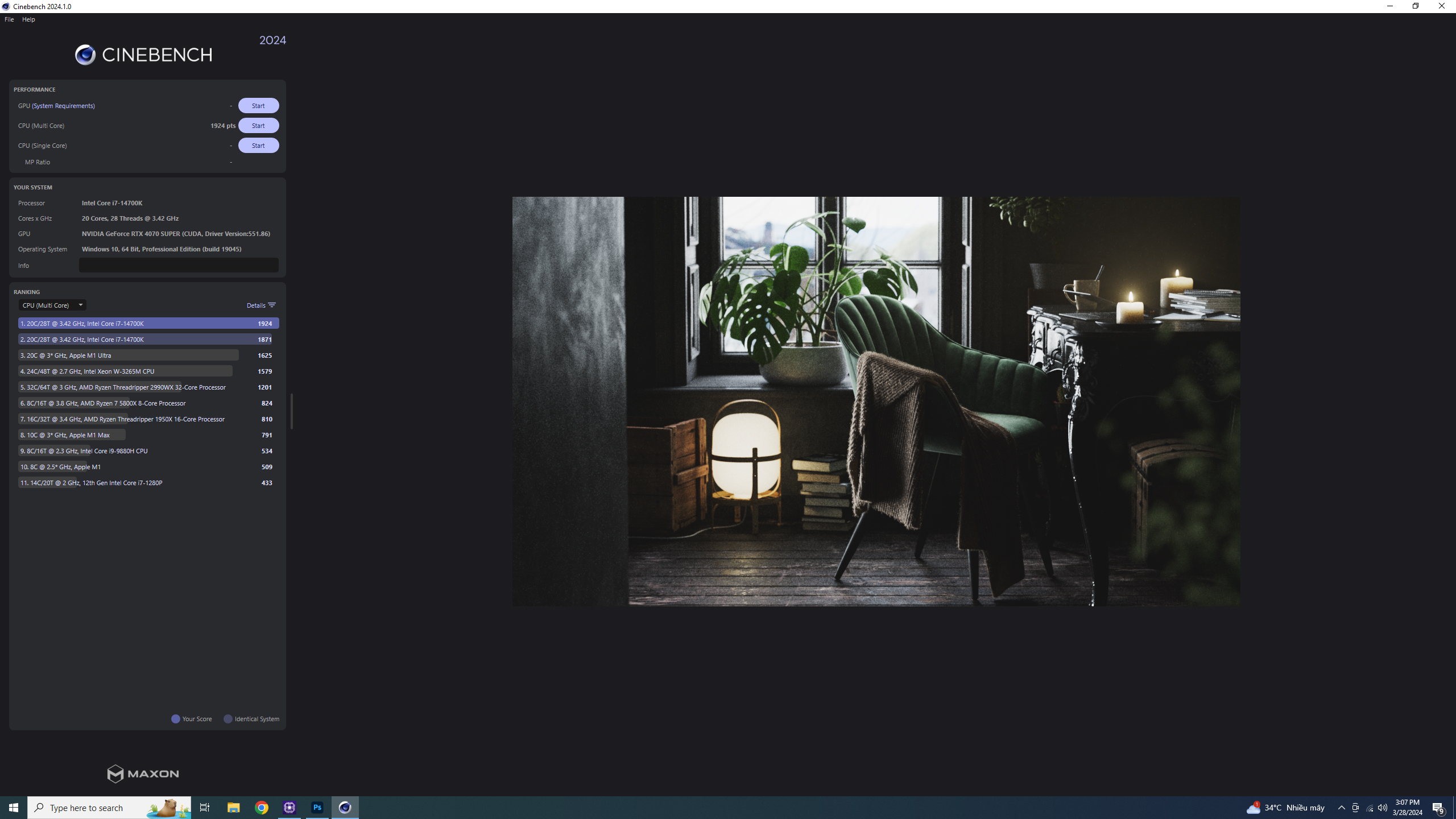 2903 Cinebench 2024 MultiCore