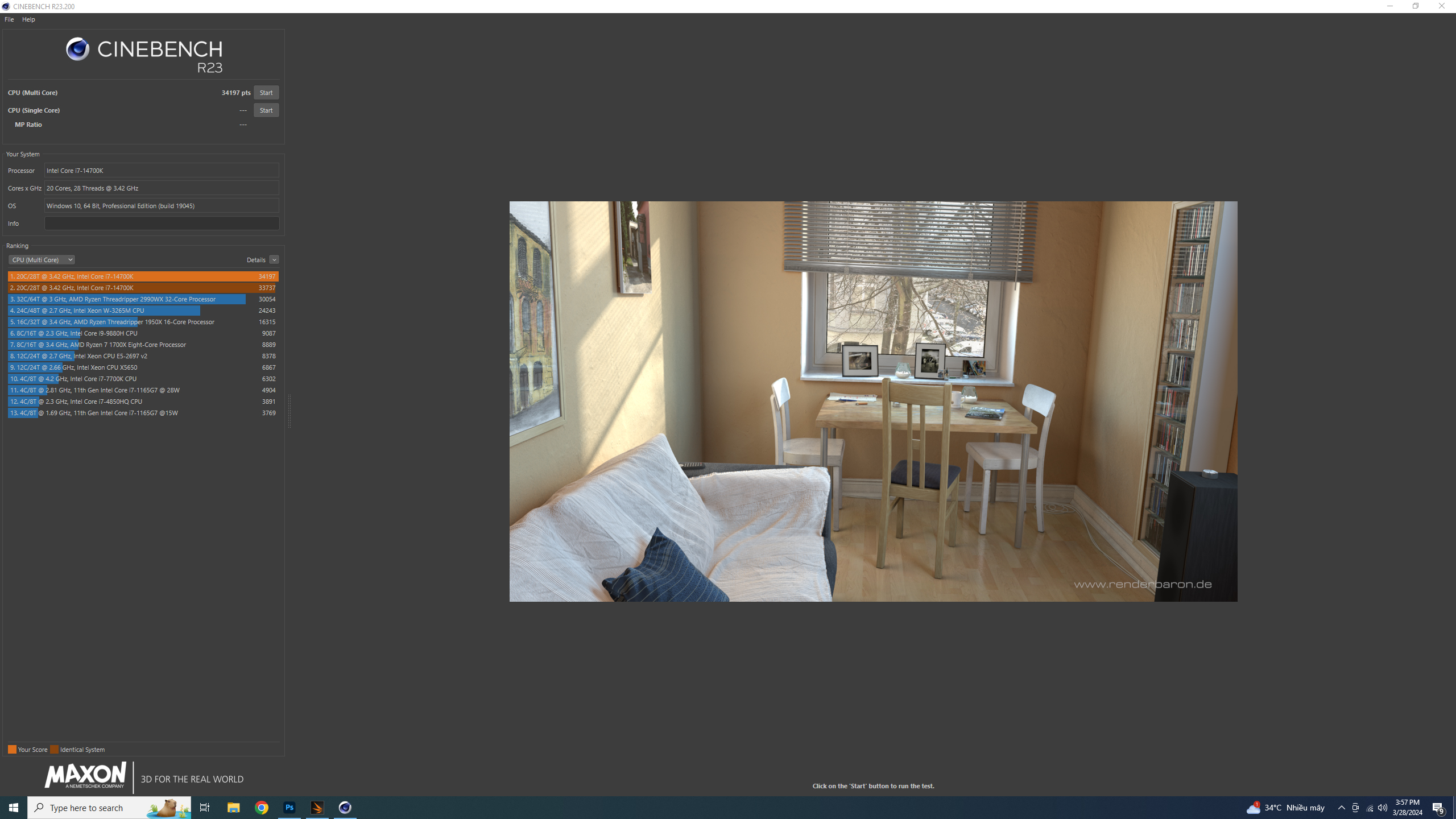 2903 Cinebench R23 MultiCore