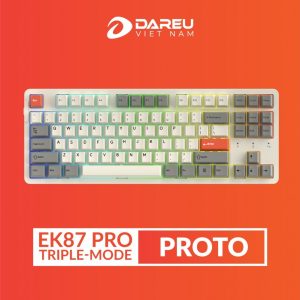 Bàn phím Không dây EK87 Pro RGB Trắng Dream Switch