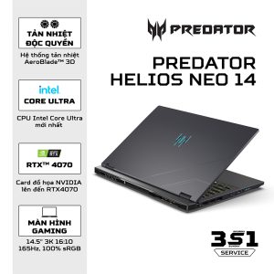 Laptop Acer Predator Helios Neo 14 PHN14-51-99Y8 NH.QRPSV.001 (Intel Core U9 185H |RTX 4060 8GB| 32GB | 1TB | | 14.5 inch WQXGA | Win 11 | Đen)