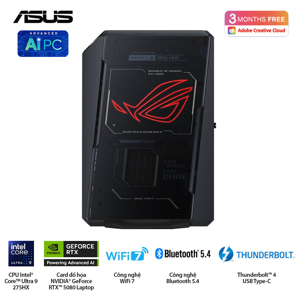 Mini PC ASUS NUC ROG NUC15JNK- RNUC15JNK9X289A0 (U9 275HX | 16GB | 1TB | RTX 5080 | Killer Wifi 7E | Win 11) 4 Mini PC ASUS NUC ROG NUC15JNK- RNUC15JNK9X289A0 (U9 275HX | 16GB | 1TB | RTX 5080 | Killer Wifi 7E | Win 11) - Ảnh 4