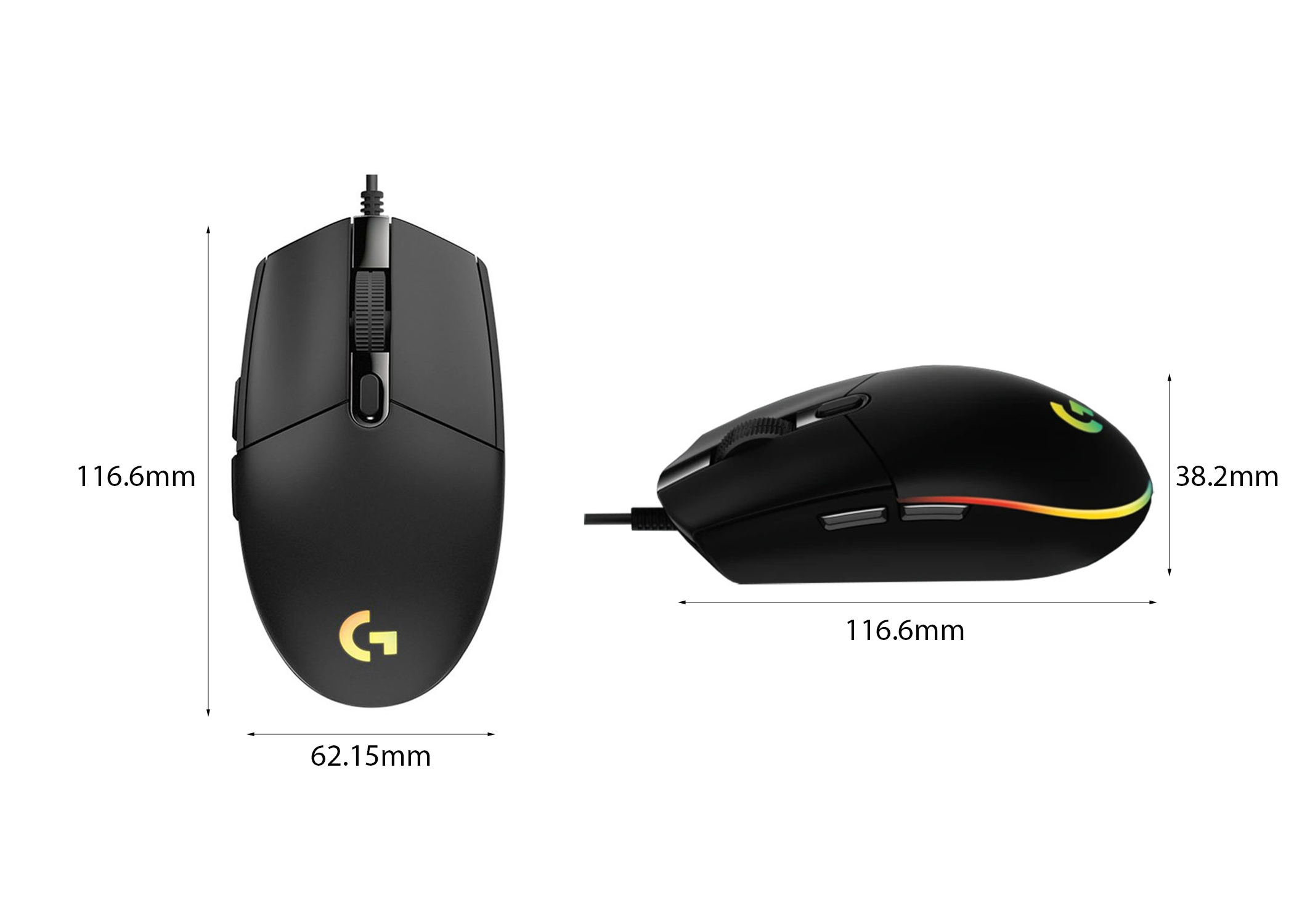 CHUỘT GAME LOGITECH G102 GEN2 BLACK (USB/RGB/ĐEN) bảo hành chính hãng - Ảnh 2