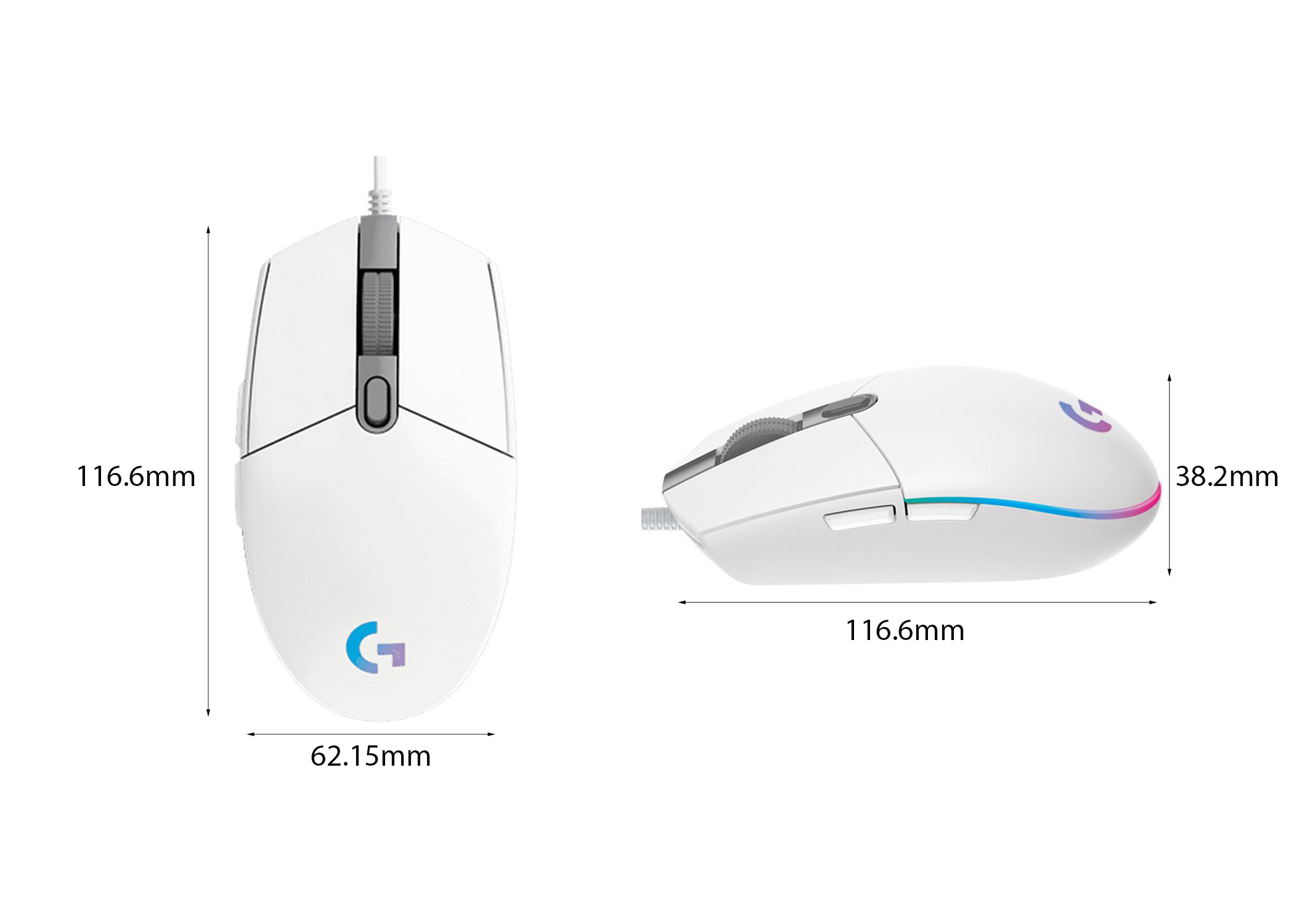 CHUỘT GAME LOGITECH G102 GEN2 WHITE (USB/RGB/TRẮNG) bảo hành chính hãng - Ảnh 2