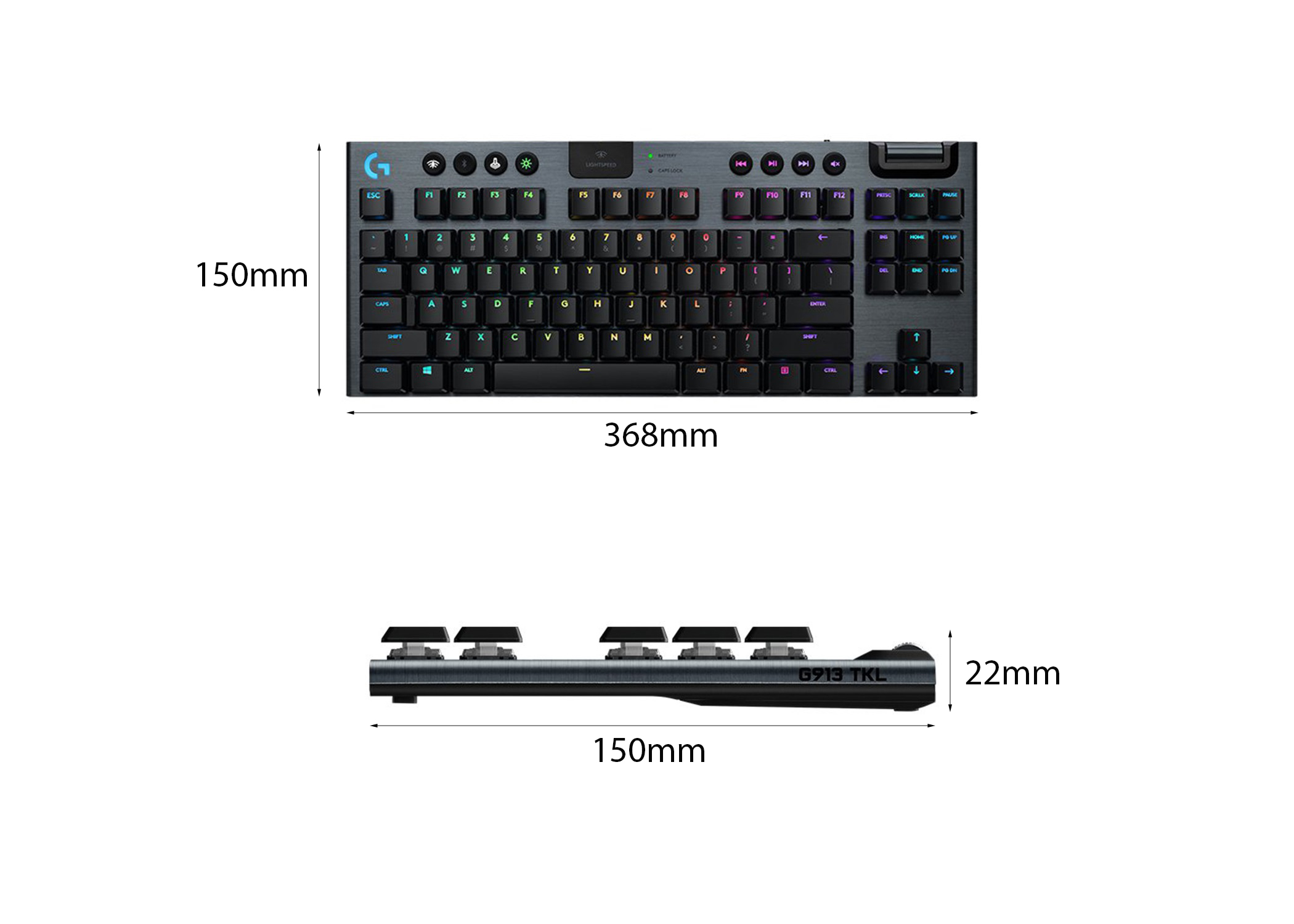 BÀN PHÍM LOGITECH G913 TKL LIGHTSPEED WIRELESS RGB BLUE CLICKY SWITCH/ bảo hành chính hãng - Ảnh 5