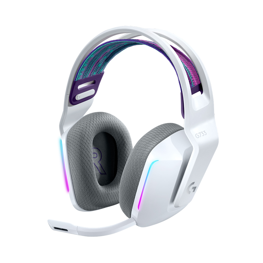 TAI NGHE GAMING LOGITECH G733 LIGHTSPEED WIRELESS 7.1 RGB WHITE/ bảo hành chính hãng - Ảnh 3