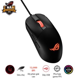 Chuột Gaming có dây Asus ROG Strix Impact III USB/RGB/ĐEN _ 90MP0300-BMUA00