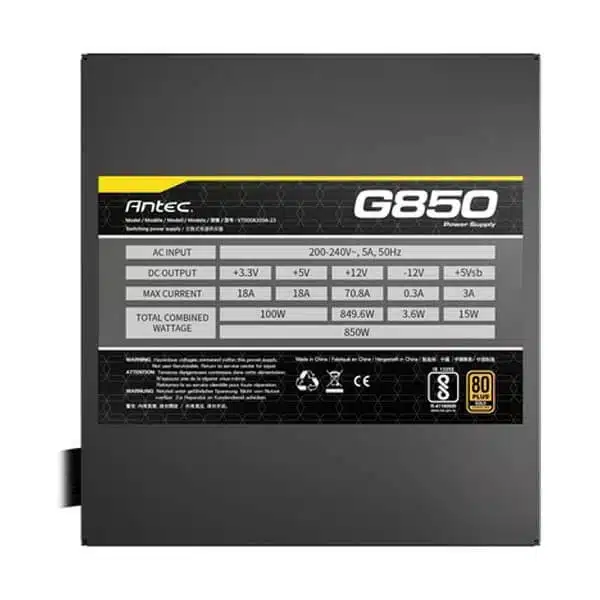 Nguồn máy tính ANTEC Gold Plus G850 (New Model, 2xCPU, Semi-Modul) bảo hành chính hãng 60 tháng 9 Nguồn máy tính ANTEC Gold Plus G850 (New Model, 2xCPU, Semi-Modul) bảo hành chính hãng 60 tháng - Ảnh 9