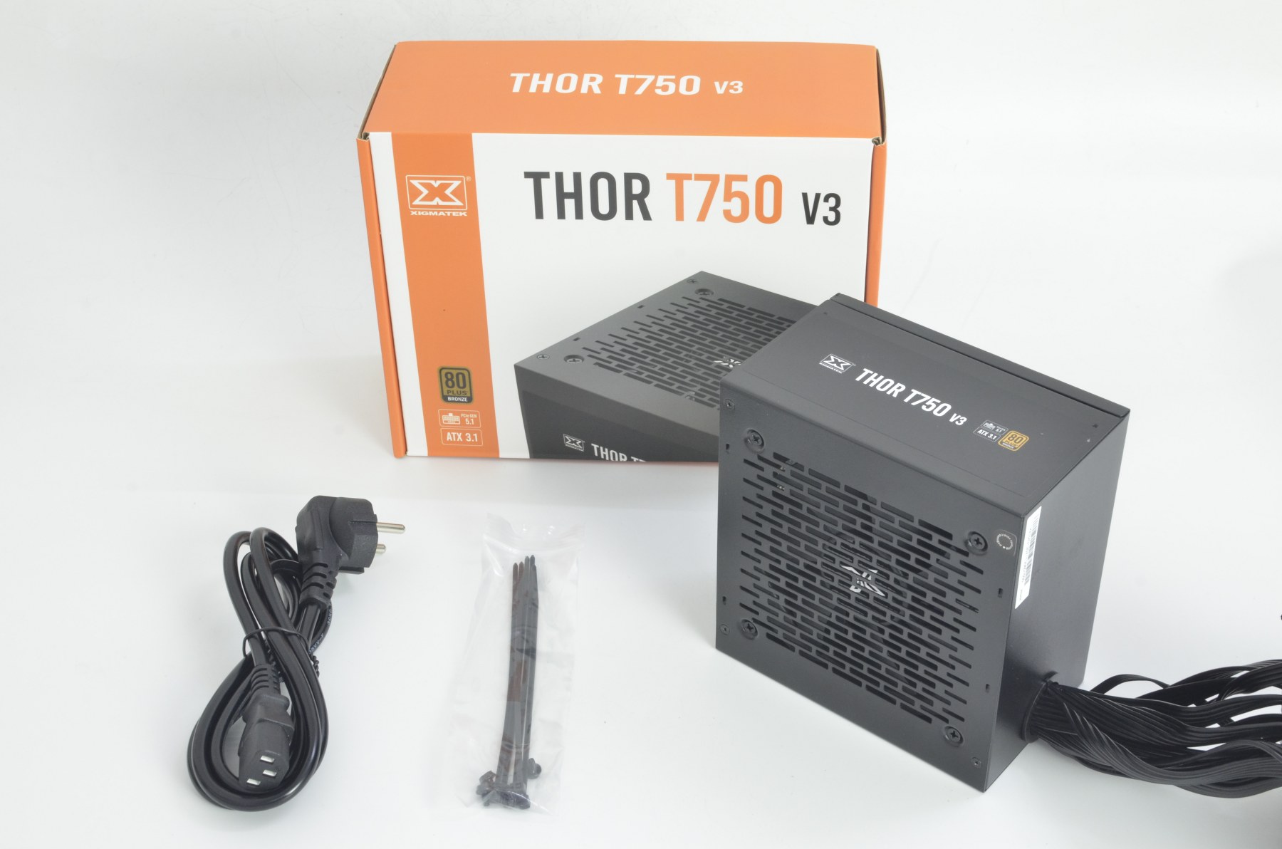 Nguồn Xigmatek Thor T750 V3 750W | 80 Plus Bronze, PCIe Gen 5.1, ATX 3.1, 100% cáp dẹt đen 2 Nguồn Xigmatek Thor T750 V3 750W | 80 Plus Bronze, PCIe Gen 5.1, ATX 3.1, 100% cáp dẹt đen - Ảnh 2