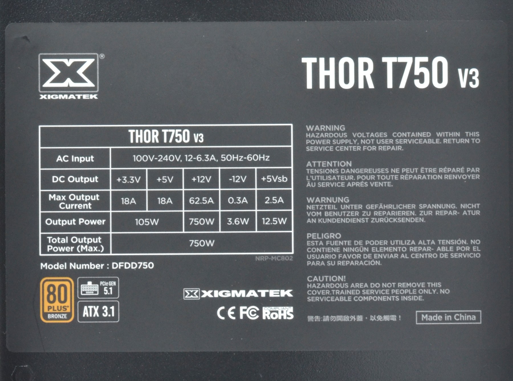 Nguồn Xigmatek Thor T750 V3 750W | 80 Plus Bronze, PCIe Gen 5.1, ATX 3.1, 100% cáp dẹt đen 5 Nguồn Xigmatek Thor T750 V3 750W | 80 Plus Bronze, PCIe Gen 5.1, ATX 3.1, 100% cáp dẹt đen - Ảnh 5