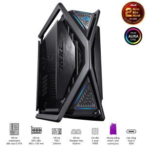 Vỏ case máy tính ASUS ROG HYPERION GR701 BTF (EATX, 4 fan 140mm ARGB, PD 60W) bảo hành 2 năm