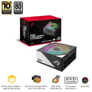 Nguồn máy tính ASUS ROG STRIX GAMING 1200P (1200W, ATX 3.1, PCIe 5.0, 80 Plus Plantinum, Full Modular, 10 năm bảo hành)