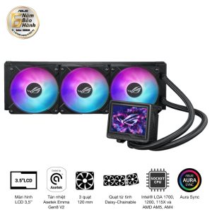 Tản nhiệt nước AIO ASUS ROG RYUJIN III 360 ARGB EXTREME (3 quạt ROG 120mm có nam châm, bơm Asetek Emma Gen8 V2, tích hợp màn 3.5", 6 năm bảo hành)