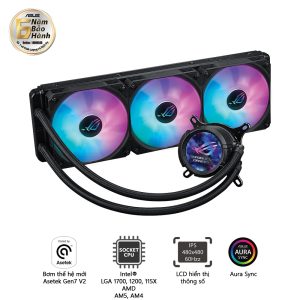 Tản nhiệt nước AIO ASUS ROG STRIX LC III 360 ARGB màu đen  bảo hành 6 năm