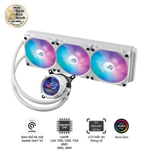Tản nhiệt nước AIO ASUS ROG STRIX LC III 360 ARGB màu trắng bảo hành 6 năm