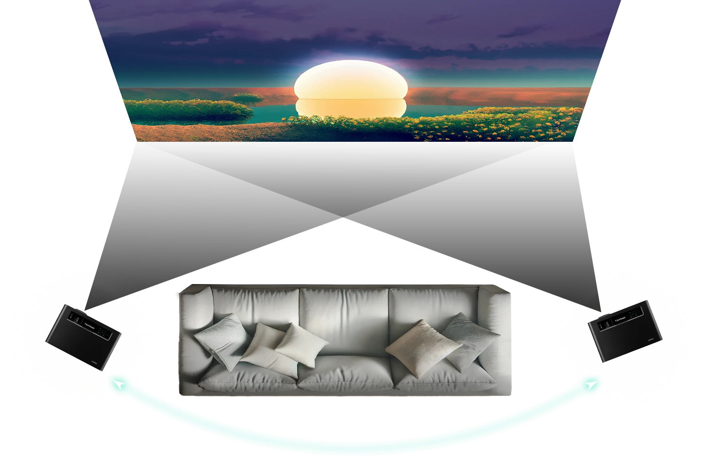 Máy chiếu ViewSonic X1-4K Pro 32 Side Projection png