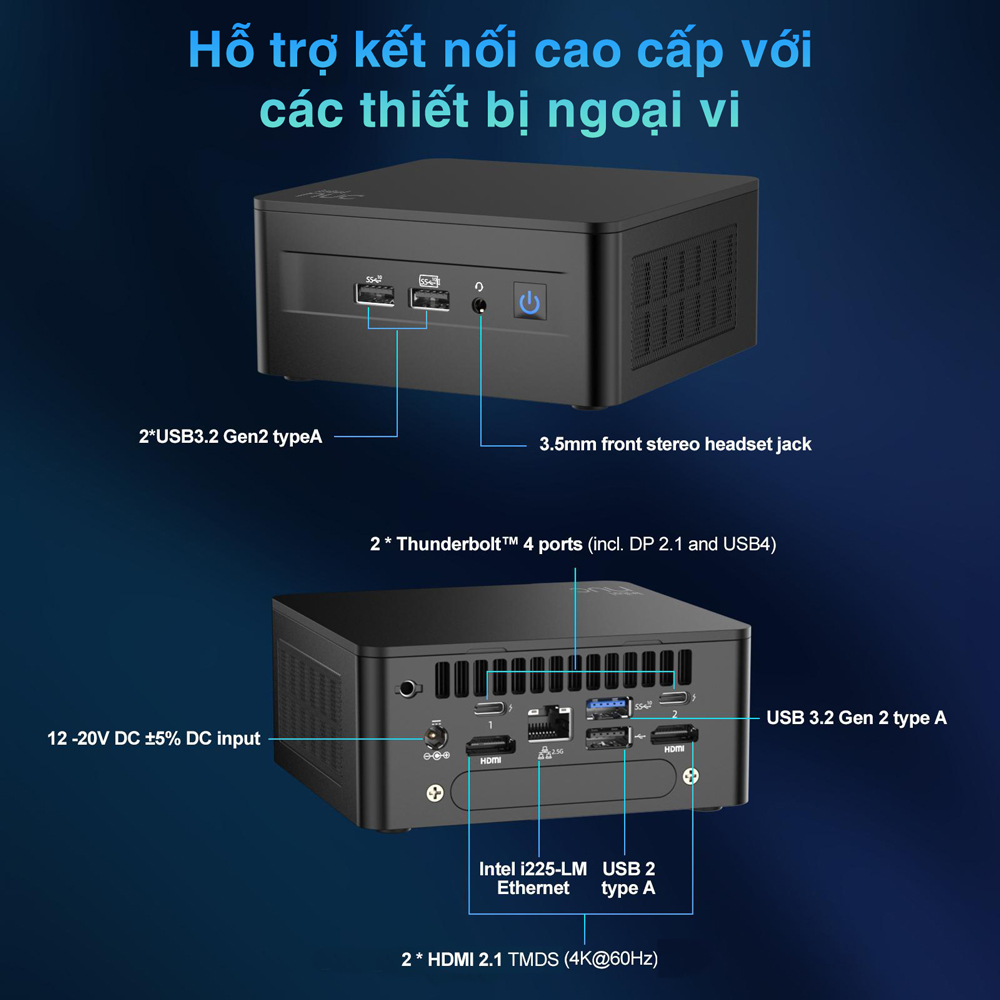 BỘ MINI PC ASUS INTEL NUC13 PRO TALL NUC13ANHI3 ( I3-1315U/ 2XDDR4-3200 / 3XNVME, SATA/ 2X HDMI 2.1/2X DP 1.4A/ VESA MOUNT ) bảo hành chính hãng 36 tháng 9 ay26s2305250hlfe06d