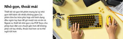 ban phim khong day logitech pop keys blast yellow usb bluetooth vang den 006 400x127 1