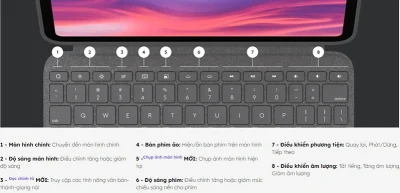LOGITECH COMBO TOUCH FOR IPAD 10TH GEN – XÁM (GREY) 31 bao da kem ban phim logitech combo touch cho ipad gen 10th 920 011434 5 nd 400x193 1