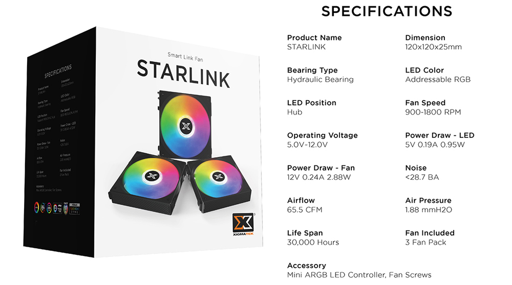 Bộ 3 Quạt tản nhiệt XIGMATEK STARLINK ARGB (EN41303) 9 Bộ 3 Quạt tản nhiệt XIGMATEK STARLINK ARGB (EN41303) - Ảnh 9