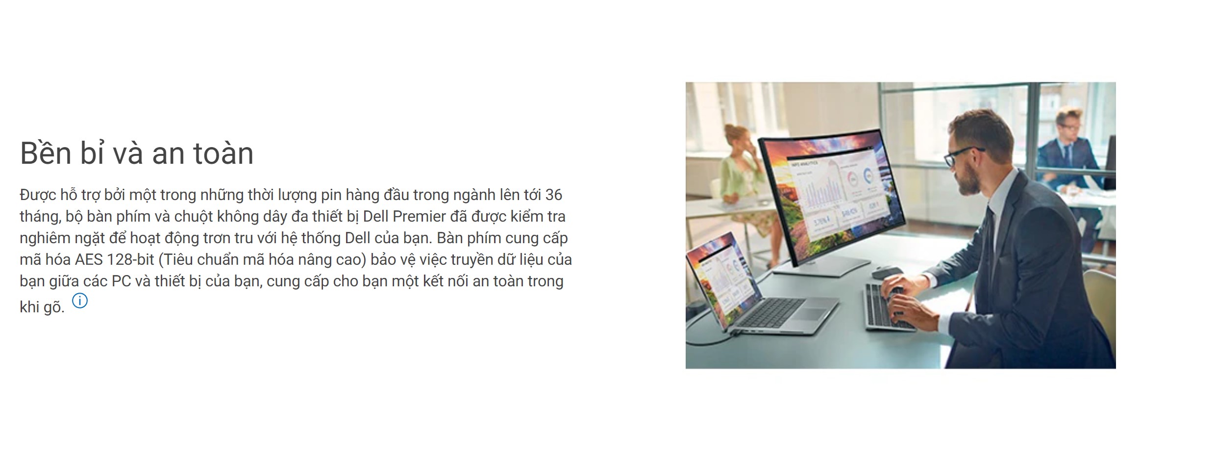 Bộ Bàn phím chuột không dây Dell KM7321W đen (USB/Bluetooth)