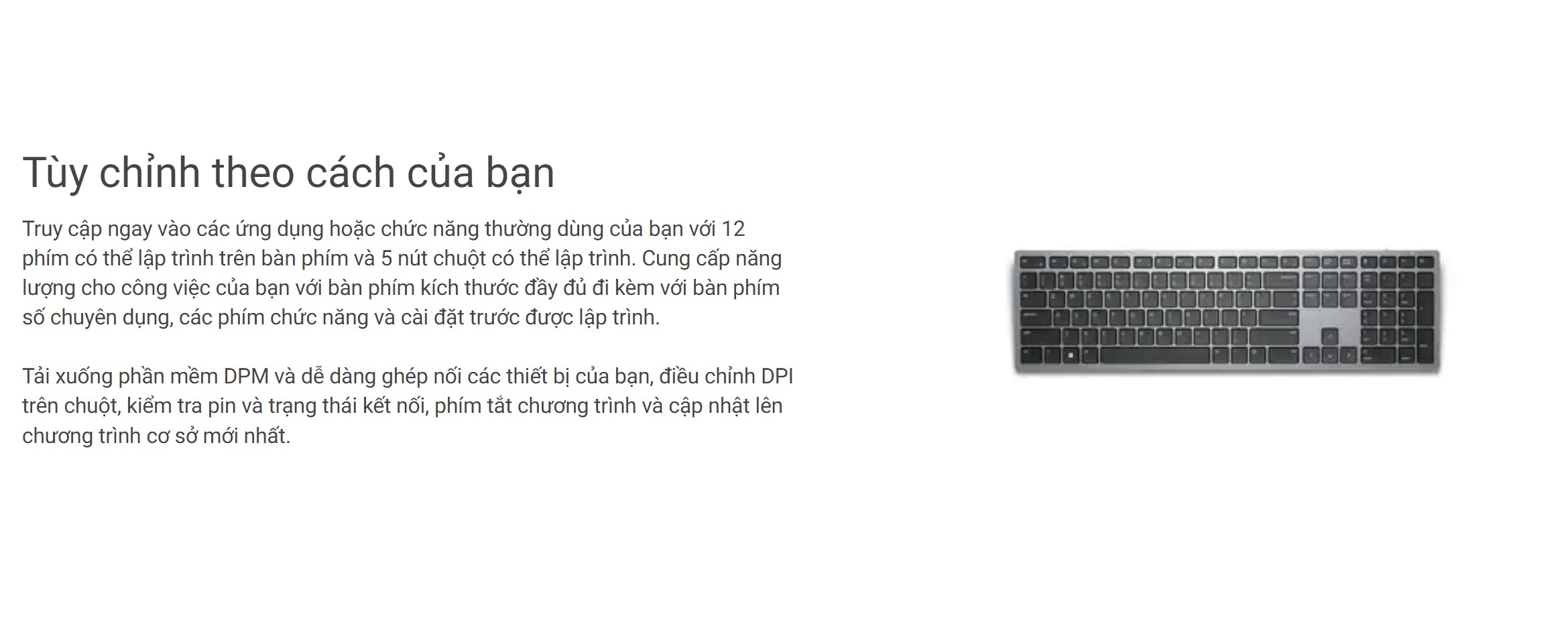 Bộ Bàn phím chuột không dây Dell KM7321W đen (USB/Bluetooth)
