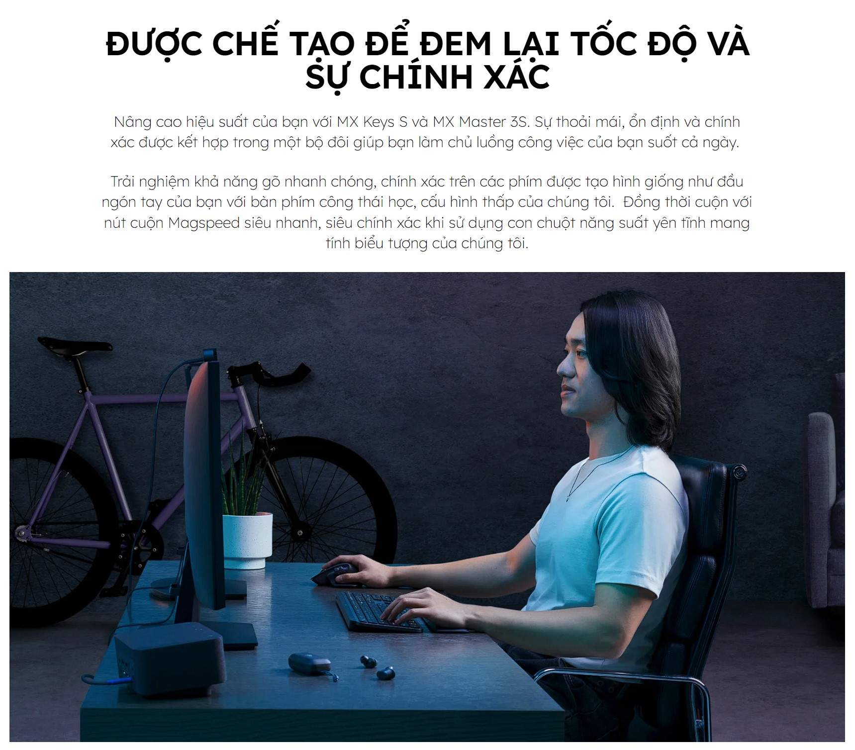 COMBO BÀN PHÍM VÀ CHUỘT KHÔNG DÂY LOGITECH MX KEYS S GRAPHITE - bảo hành chính hãng 12 tháng 4 COMBO BÀN PHÍM VÀ CHUỘT KHÔNG DÂY LOGITECH MX KEYS S GRAPHITE - bảo hành chính hãng 12 tháng - Ảnh 4