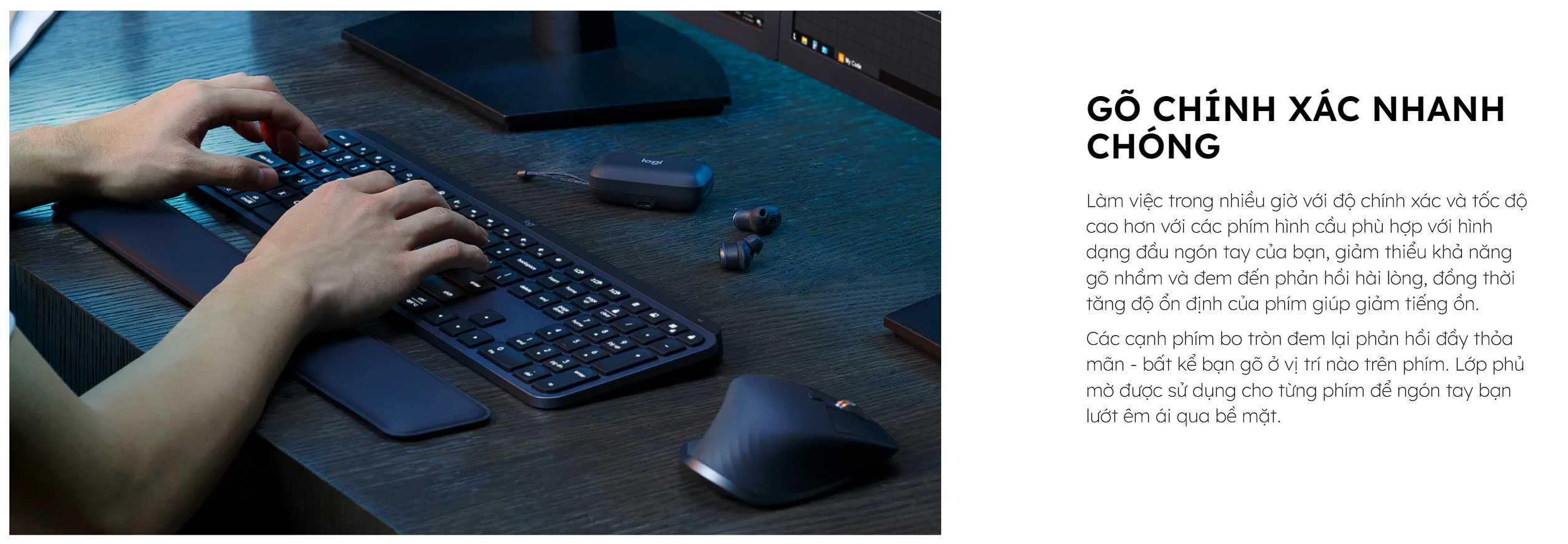 COMBO BÀN PHÍM VÀ CHUỘT KHÔNG DÂY LOGITECH MX KEYS S GRAPHITE - bảo hành chính hãng 12 tháng 6 COMBO BÀN PHÍM VÀ CHUỘT KHÔNG DÂY LOGITECH MX KEYS S GRAPHITE - bảo hành chính hãng 12 tháng - Ảnh 6