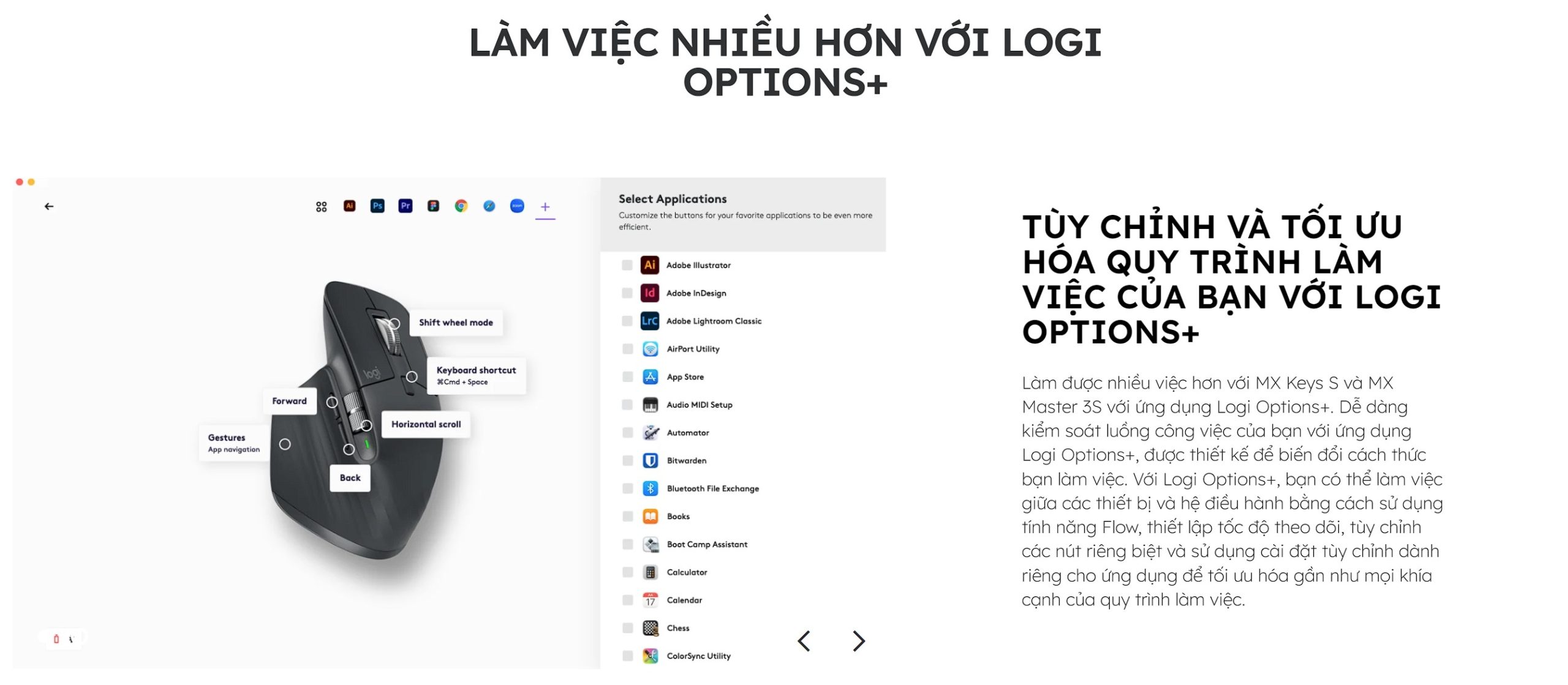 COMBO BÀN PHÍM VÀ CHUỘT KHÔNG DÂY LOGITECH MX KEYS S GRAPHITE - bảo hành chính hãng 12 tháng 10 COMBO BÀN PHÍM VÀ CHUỘT KHÔNG DÂY LOGITECH MX KEYS S GRAPHITE - bảo hành chính hãng 12 tháng - Ảnh 10
