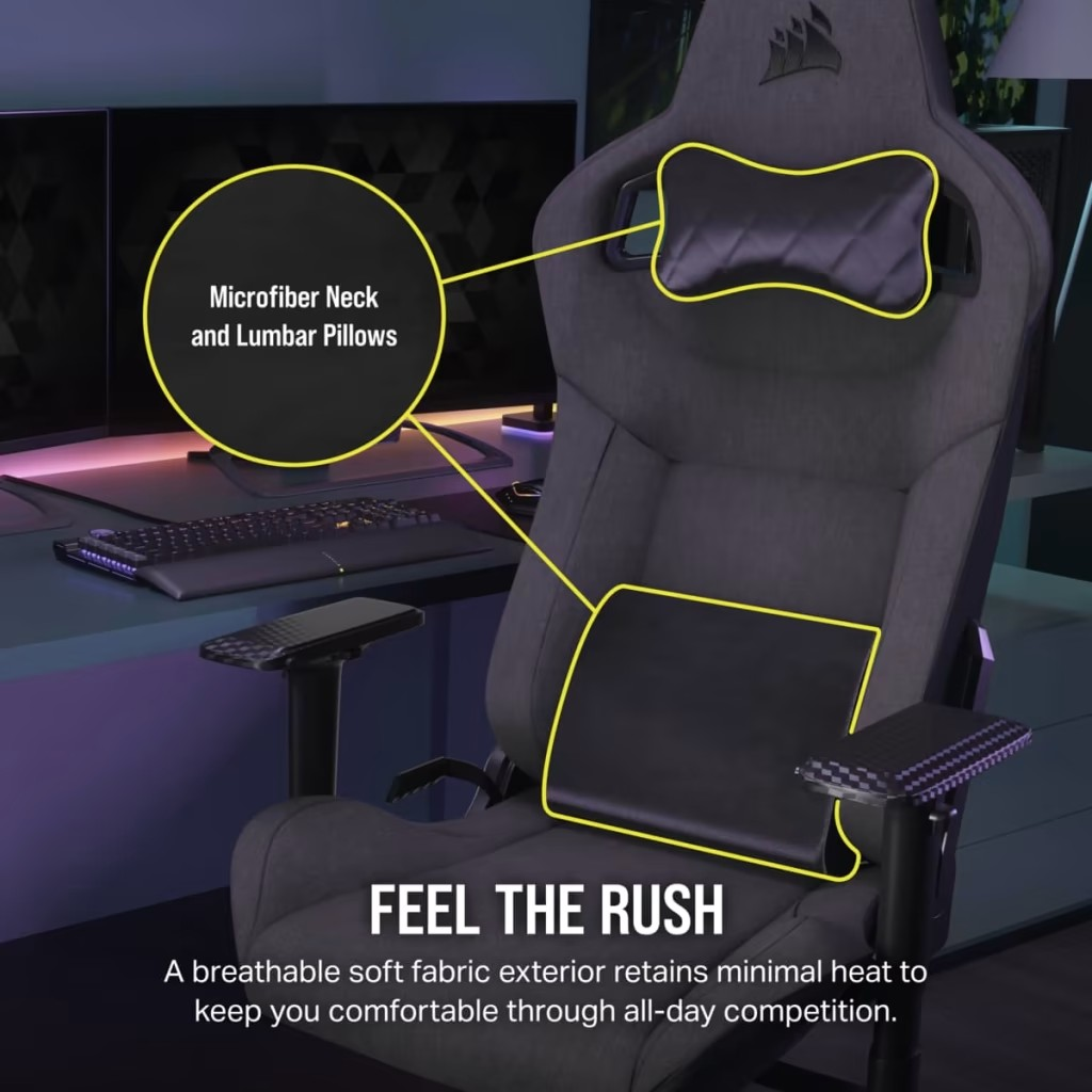 Ghế Gaming Corsair TC500 LUXE - Shadow (CF-9010066-WW) 3 Ghế Gaming Corsair TC500 LUXE - Shadow (CF-9010066-WW) - Ảnh 3