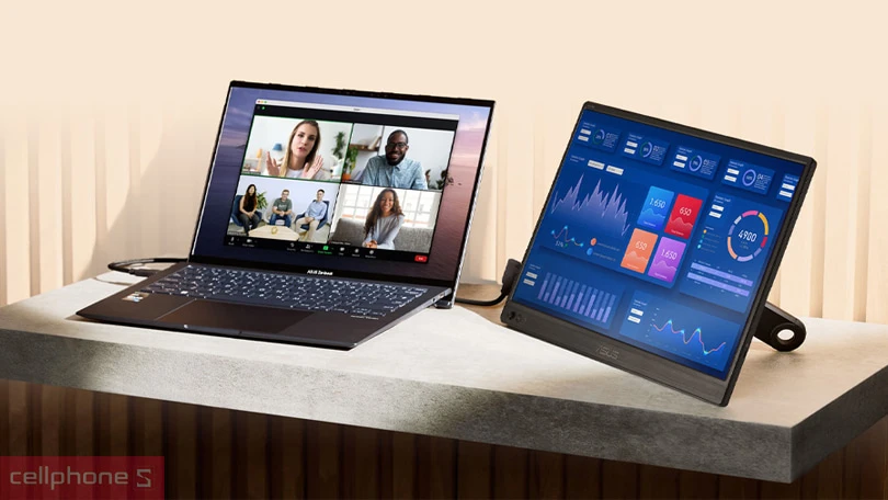 Màn hình di động ASUS ZenScreen MB169CK (16inch/FHD/IPS/60HZ/5MS) 23 Kết nối màn hình di động ASUS ZenScreen MB169CK 16 inch
