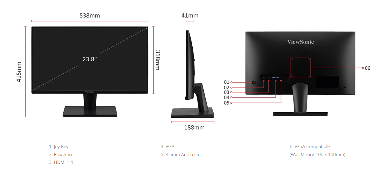Màn hình Viewsonic VA2415-H (23.8Inch/ Full HD/ 4ms/ 75HZ/ VA) bảo hành chính hãng 36 tháng 13 Màn hình Viewsonic VA2415-H (23.8Inch/ Full HD/ 4ms/ 75HZ/ VA) bảo hành chính hãng 36 tháng - Ảnh 13