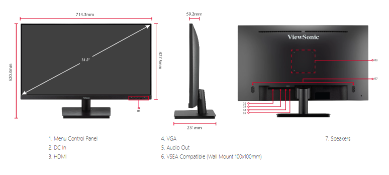 Màn hình ViewSonic VA3209-MH (32 inch/FHD/IPS/75Hz/4ms/250 nits/HDMI+VGA/Loa) 16 Màn hình Viewsonic VA3209-MH