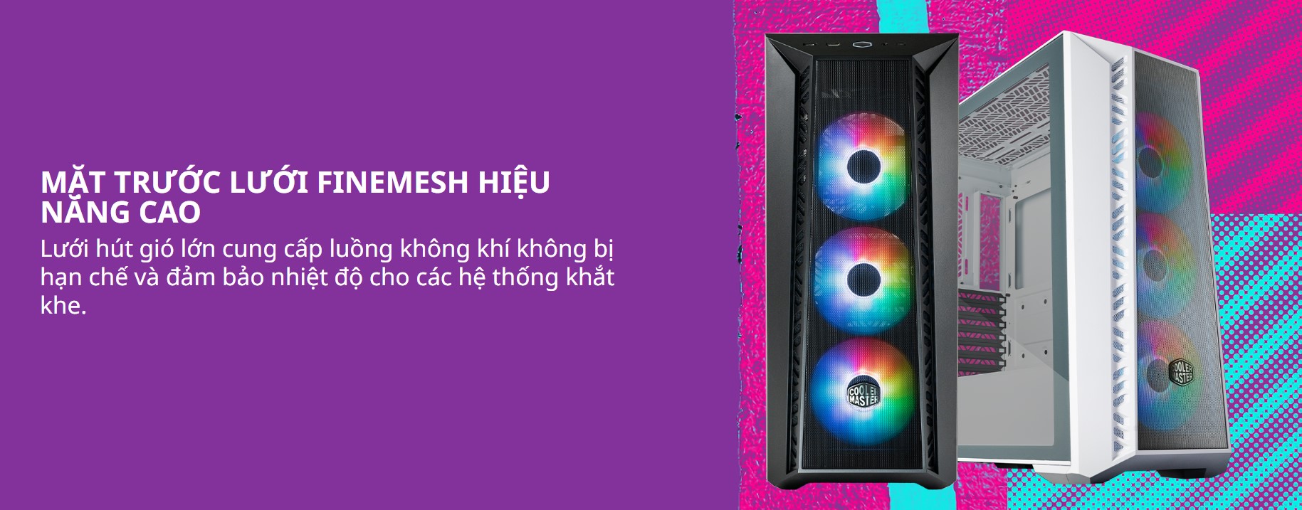 Vỏ Case Cooler Master MasterBox 520 Mesh ARGB (Mid Tower/Màu Đen )