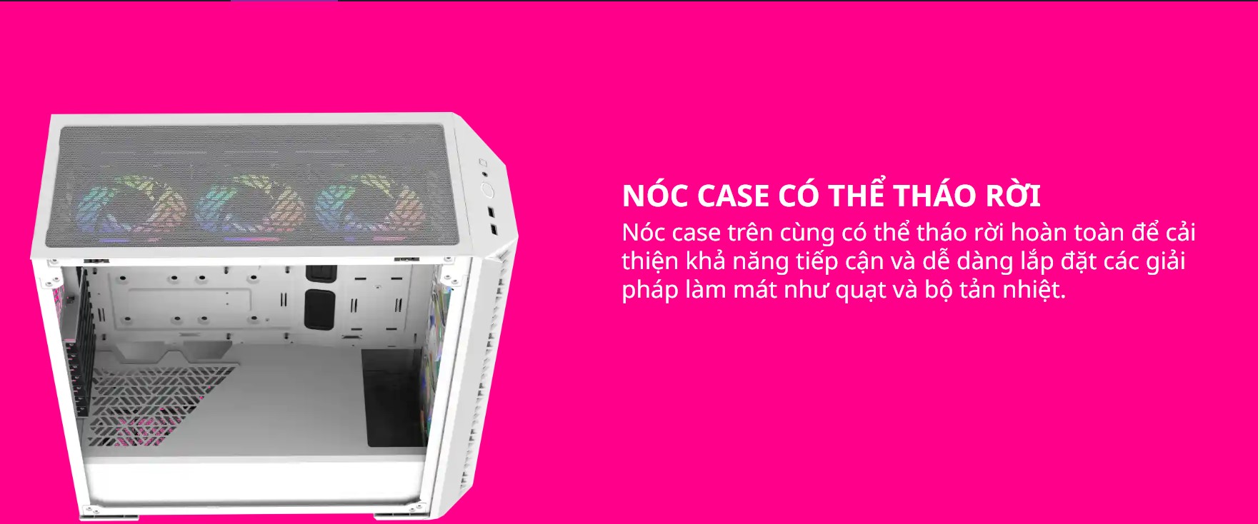 Vỏ Case Cooler Master MasterBox 520 Mesh ARGB  (Mid Tower/Màu Đen )