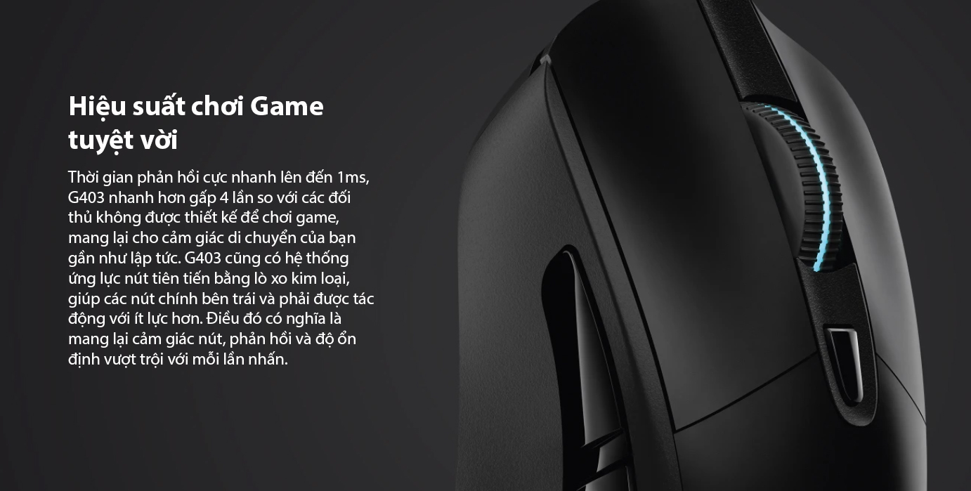 CHUỘT GAME LOGITECH G403 HERO (USB/RGB/ĐEN) bảo hành chính hãng 10 CHUỘT GAME LOGITECH G403 HERO (USB/RGB/ĐEN) bảo hành chính hãng - Ảnh 10