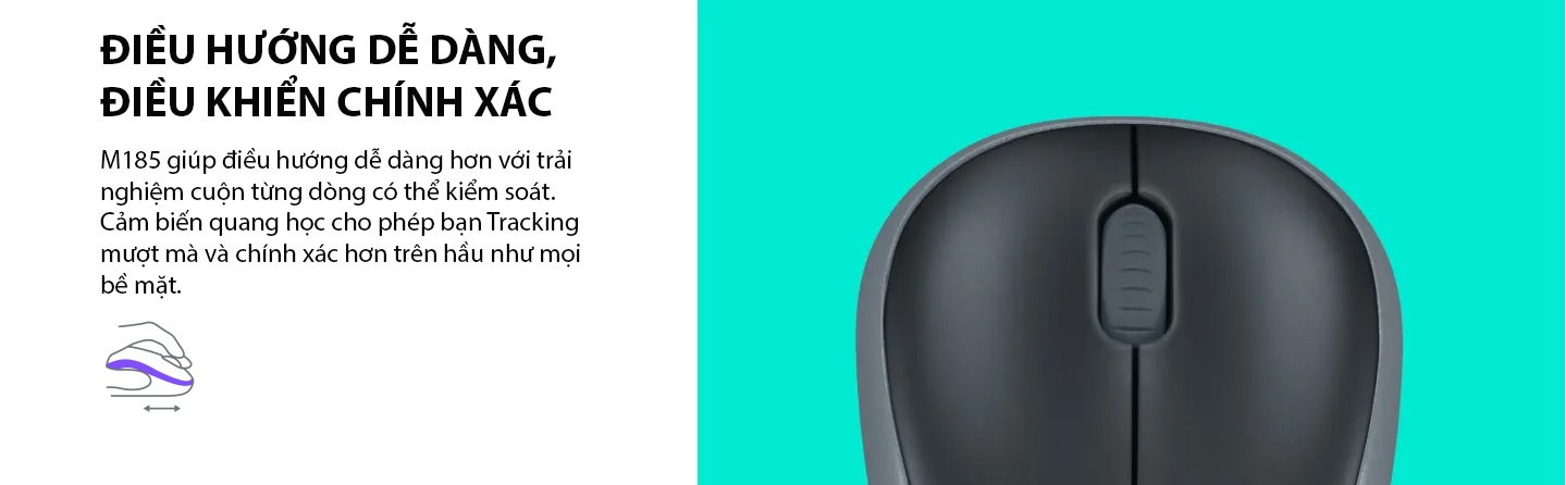 CHUỘT KHÔNG DÂY LOGITECH M185 WIRELESS (USB/XÁM/XANH/ĐỎ) 6 CHUỘT KHÔNG DÂY LOGITECH M185 WIRELESS (USB/XÁM/XANH/ĐỎ) - Ảnh 6