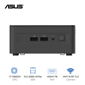 MINI PC ASUS NUC13 PRO Tall /i7-13620H/ 2xDDR4-3200 / 3xNVMe, SATA/ 2x HDMI 2.1/2x Thunderbolt/ VESA MOUNT