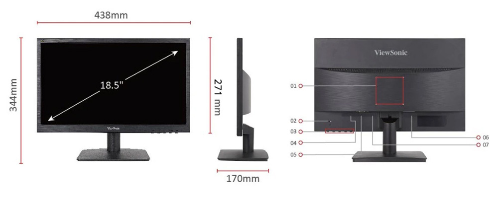 MÀN HÌNH VIEWSONIC VA1903-H-2 (18.5 INCH/HD/TN/60HZ/5MS) bảo hành chính hãng 36 tháng 6 MÀN HÌNH VIEWSONIC VA1903-H-2 (18.5 INCH/HD/TN/60HZ/5MS) bảo hành chính hãng 36 tháng - Ảnh 6