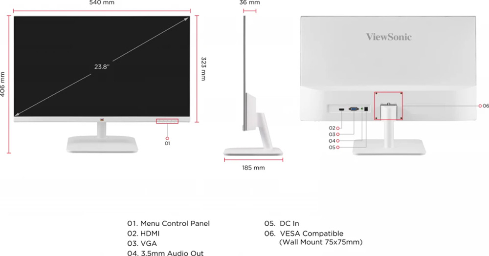 MÀN HÌNH VIEWSONIC VA2432-H-W (23.8 INCH/FHD/IPS/100HZ/1MS) bảo hành chính hãng 36 tháng 14 MÀN HÌNH VIEWSONIC VA2432-H-W (23.8 INCH/FHD/IPS/100HZ/1MS) bảo hành chính hãng 36 tháng - Ảnh 14